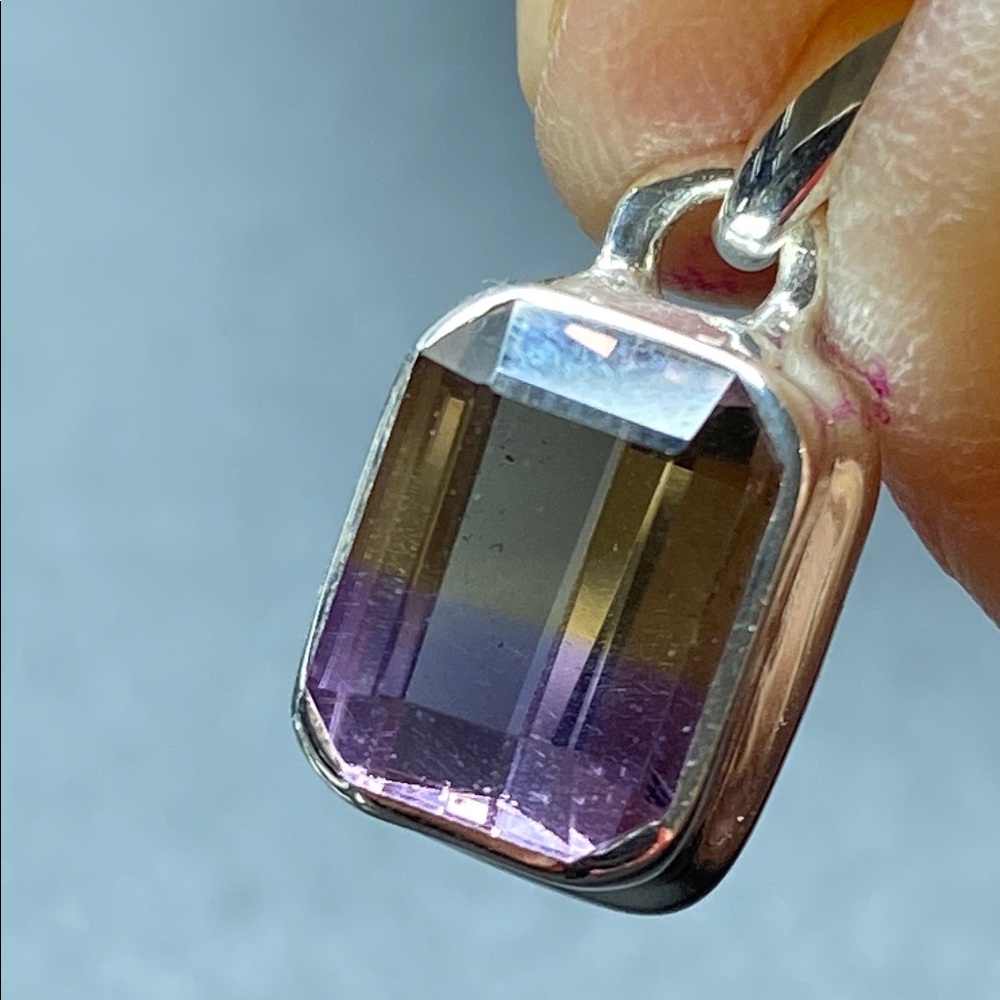 Ametrine Pendant in Solid Sterling Silver 925 - Picture 4 of 7